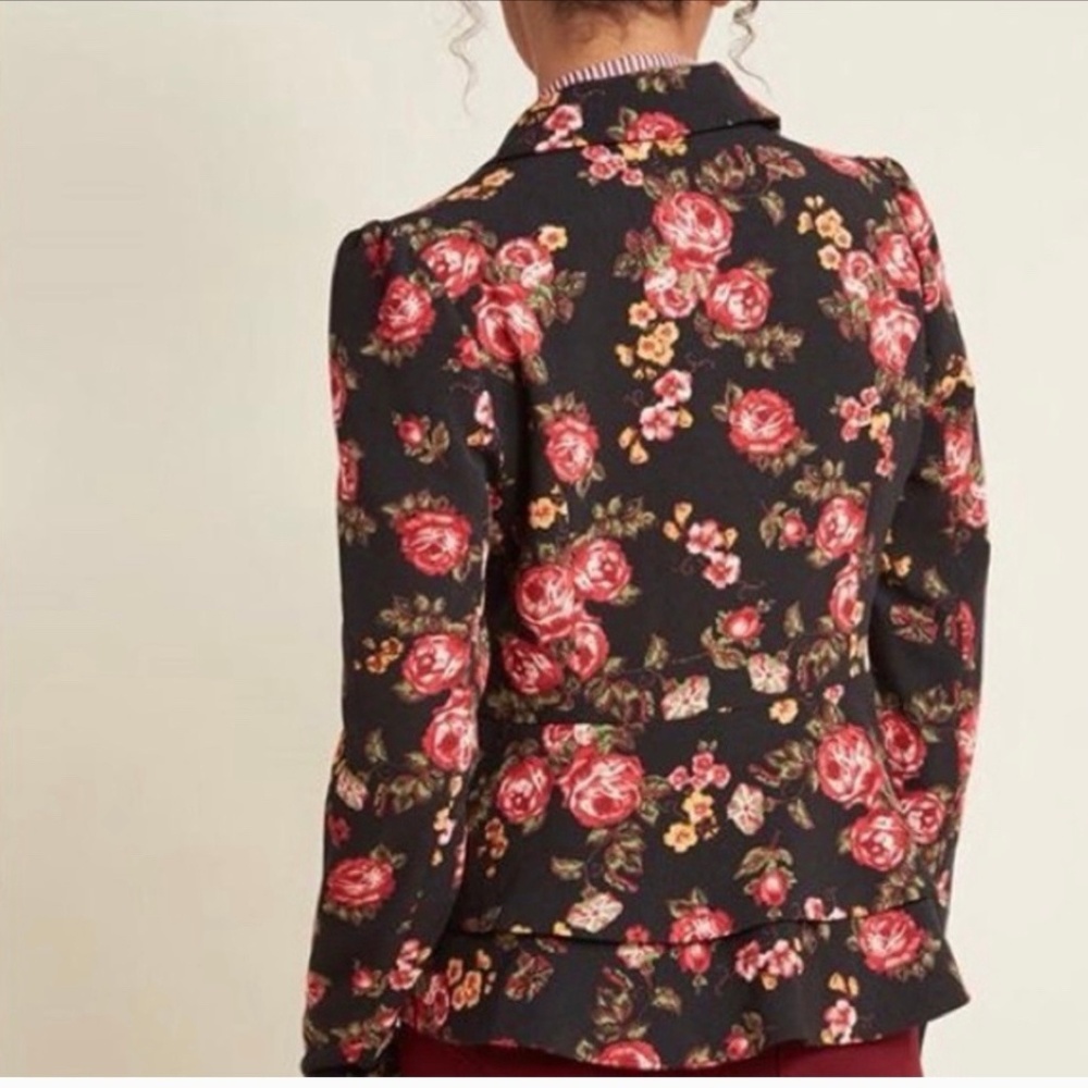 ModCloth Stargazing Splendor Rose Ruffle Blazer